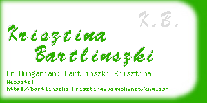 krisztina bartlinszki business card